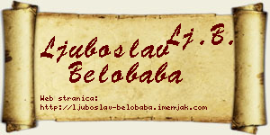 Ljuboslav Belobaba vizit kartica